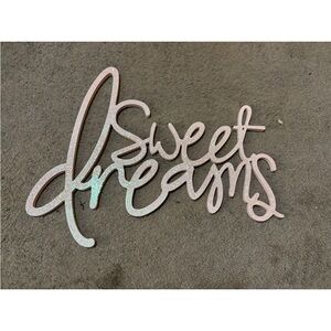 Pink Glitter 'Sweet Dreams' Wall Art